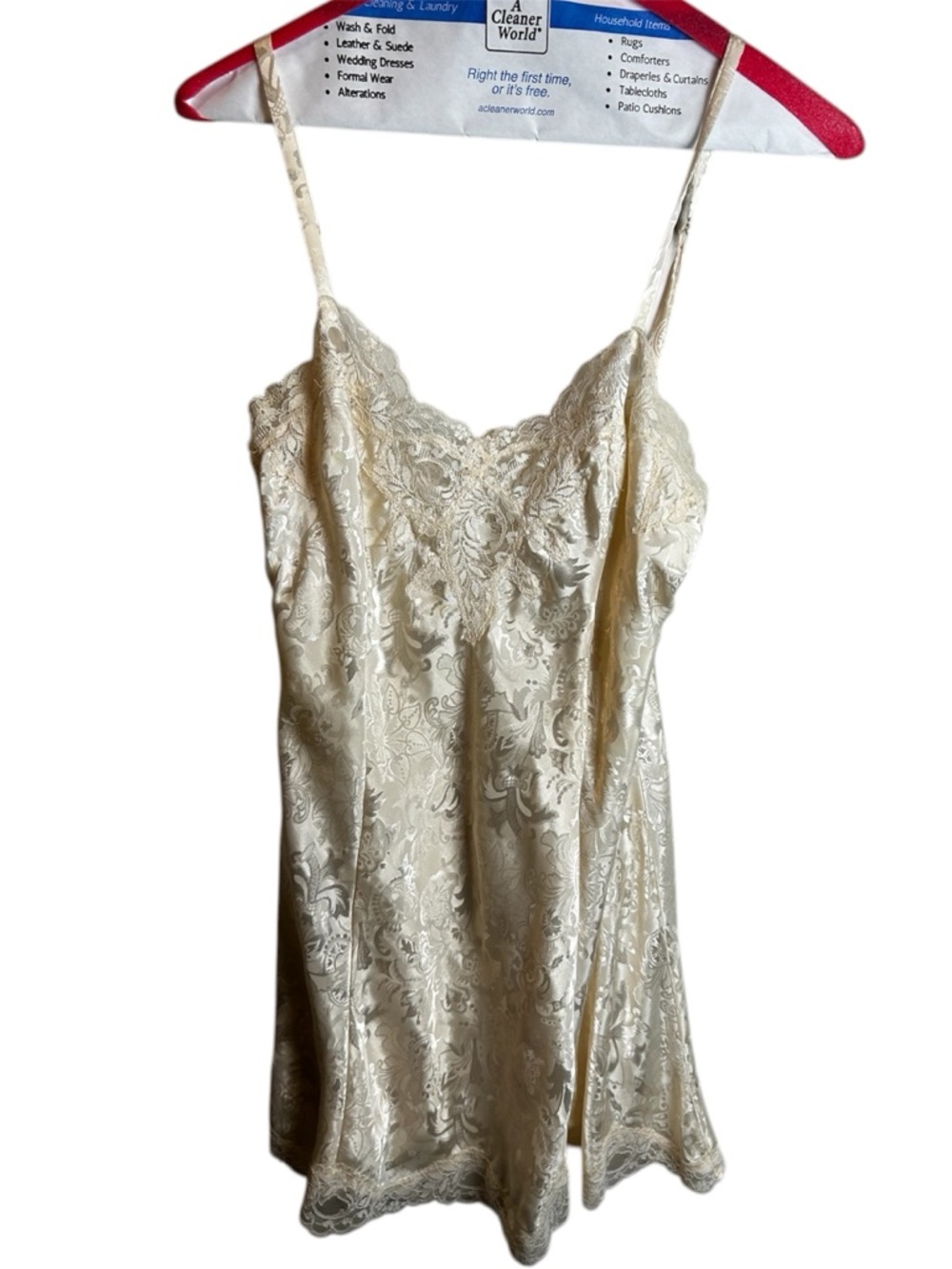 Vintage Victoria Secret Gold Label Ivory Lace Chemise Slip Dress Size S